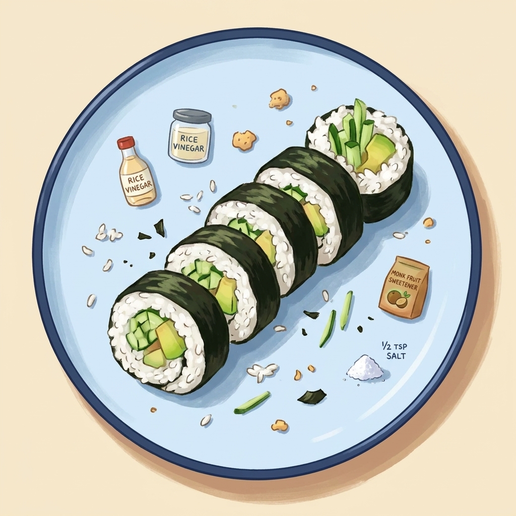 Cucumber-Avocado Maki Rolls