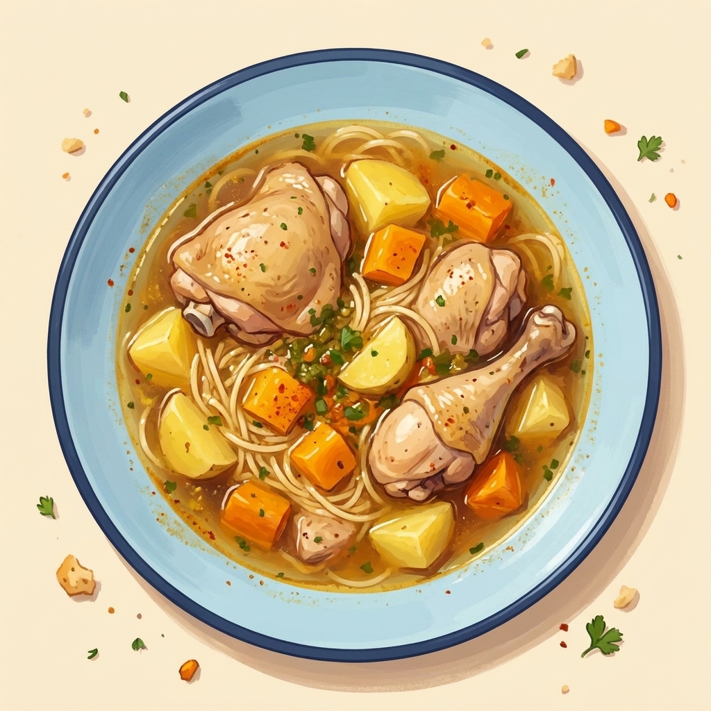Sopa de Pollo con Fideos