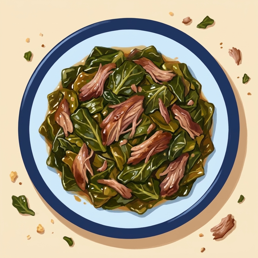 Slow-Cooked Collard Greens with Smoked Turkey