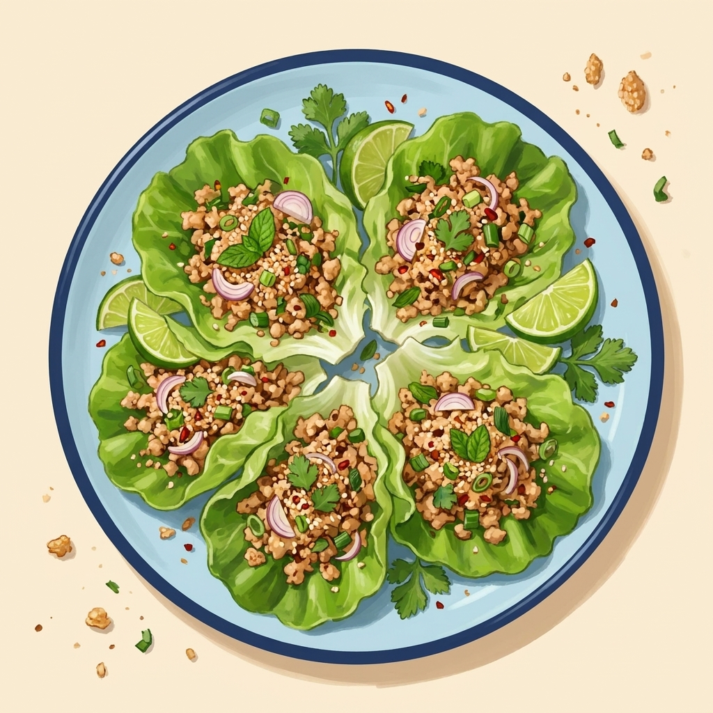 Thai Larb (Larb Gai) — Ground Chicken Lettuce Cups