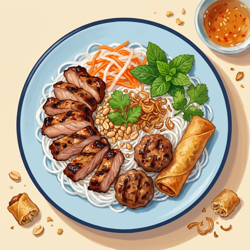 Vietnamese Vermicelli Bowl (Bún Thịt Nướng)