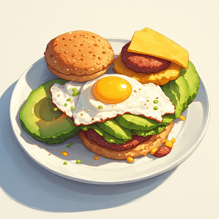 Avocado, Egg & Sausage Breakfast Melt