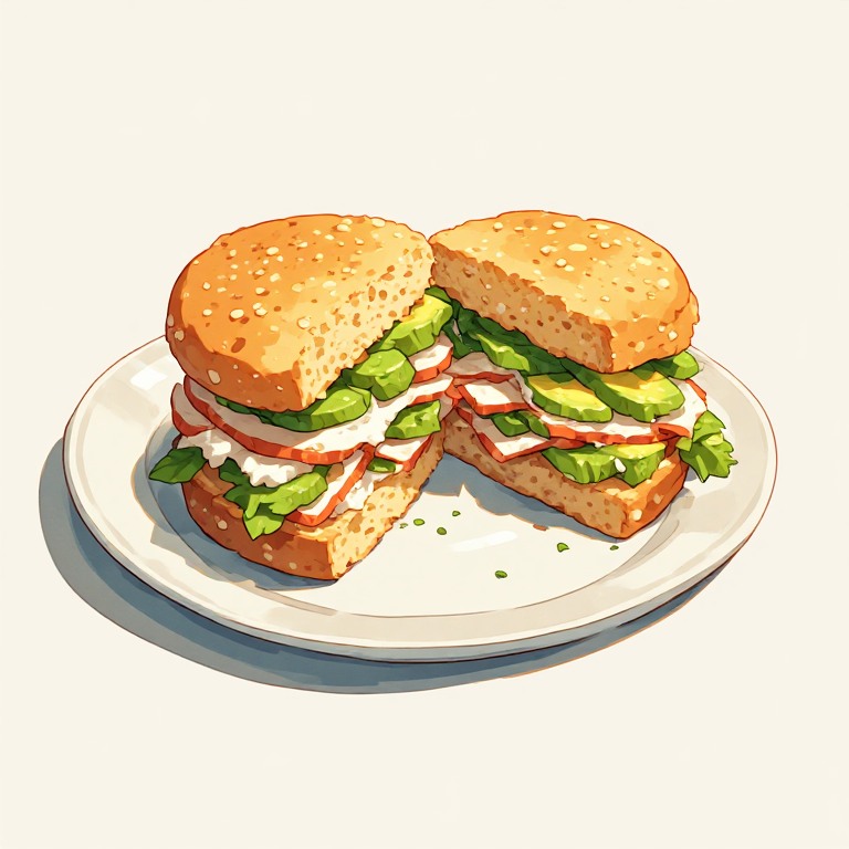 Turkey, Avocado & Herb Muffin Stack